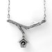 Bird house necklace, silver bird jewelry, birdhouse necklace, mother's day, branch necklace