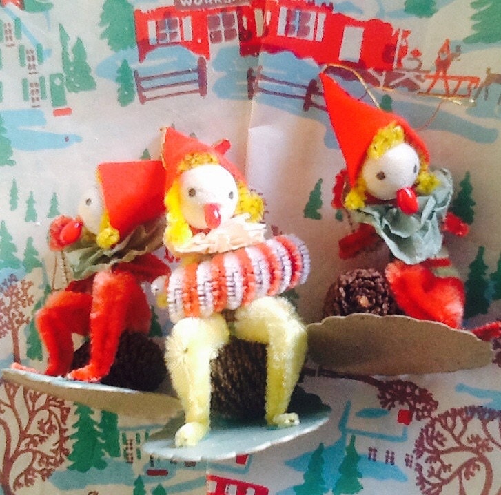 chenille pipe cleaner elf ornaments