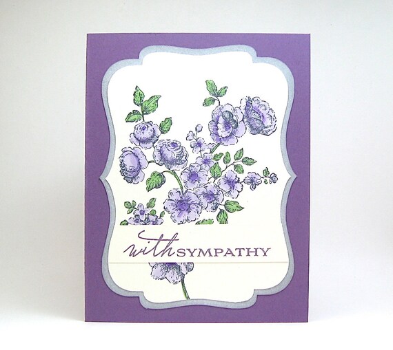 purple sympathy card rose sympathy card with sympathy card