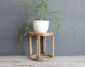 Franco Albini Style Rattan Side Table