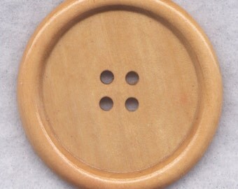 Natural Brown Wood Buttons BIG Wooden Buttons 50mm (2 inch) set of 2/BT517