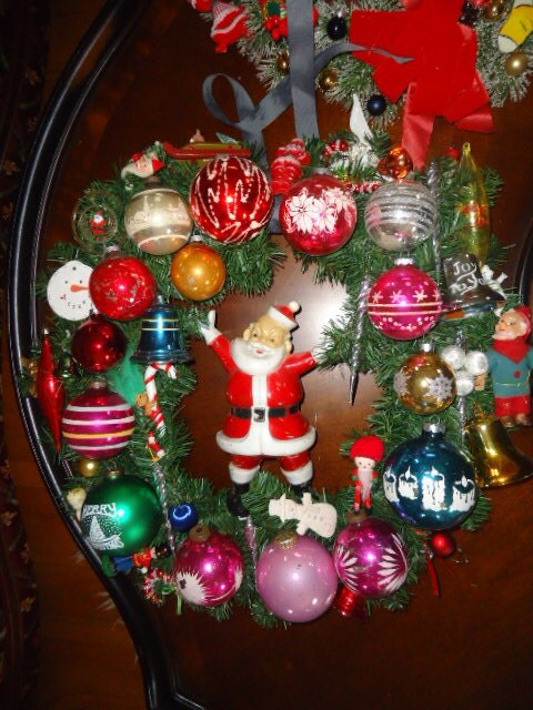 Retro Plastic Christmas Wreath with Dime store toys Wreath by Mercedes