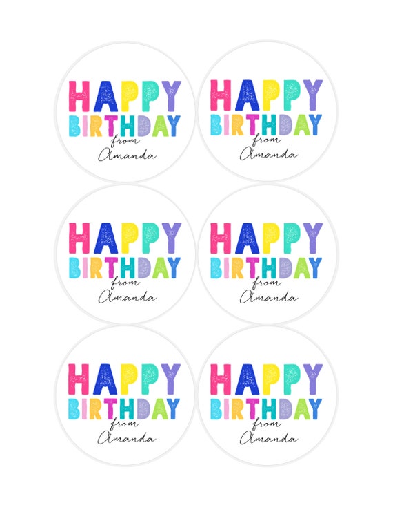 Happy Birthday Gift Stickers Personalized Happy Birthday