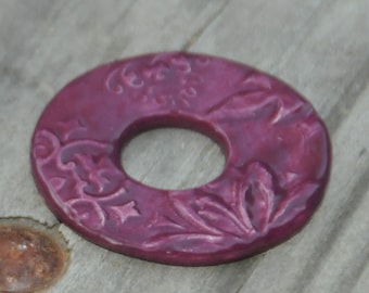 Pottery Blueberry Washer Bead