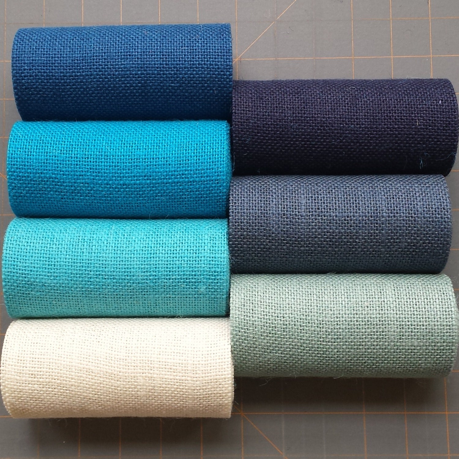 5 inch BLUE Burlap Ribbon 3 yards