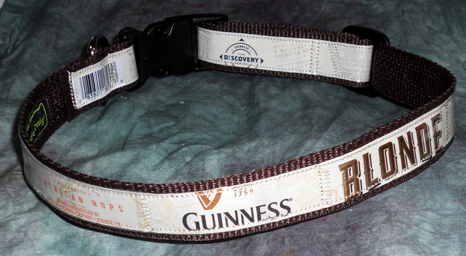 Adjustable Dog Collar from Recycled Guinness Blonde Beer