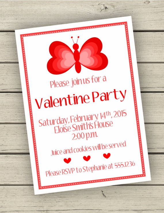 Printable Butterfly Valentine Invitation Il_570xn