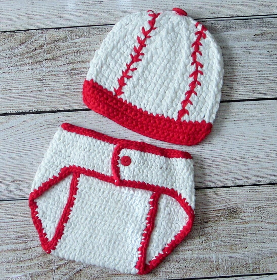 baby baseball outfit crochet Hat Baseball Hat by dixiepowell