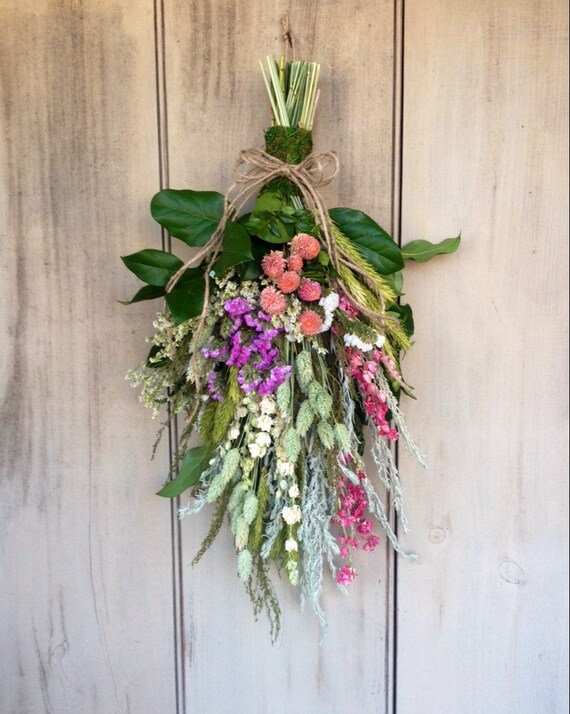 Dried flower swag. Made to order in your by NHWoodscreations