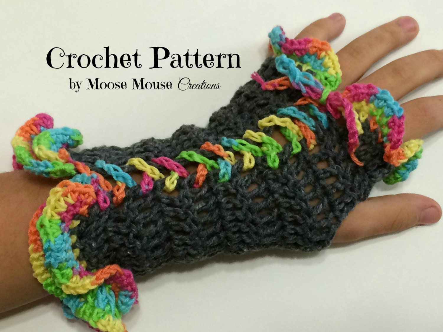 CROCHET PATTERN Fingerless Glove No.3: by MooseMouseCreations
