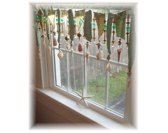 Memories of Puget Sound Mossy Green Driftwood Window Treatment Valance