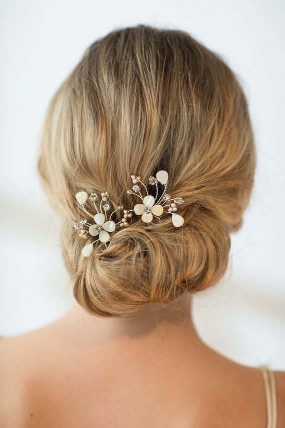 Wedding Hair Pins Bridal Hair Pins Mother of Pearl Wedding