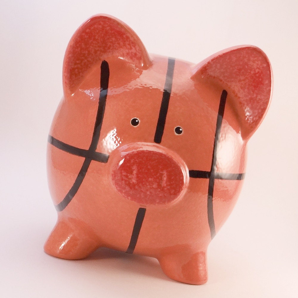 Basketball Piggy Bank Personalized Sports Bank by ThePigPen