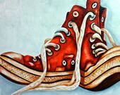 Big Old Reds - Old Sneakers Oil Painting Still Life by k Madison Moore Big Old Reds - Old Sneakers Oil Painting Still Life by k Madison Moore