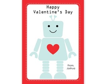 Unique 99 Robot Valentine Card