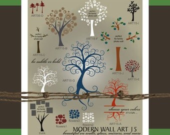 Tree Wall Decal SVG - Tree Wall Art Vectors - Ai Eps Svg Gsd - Tree Vector Files for Vinyl Cutters - Family Tree SVG - Family Photo Tree SVG