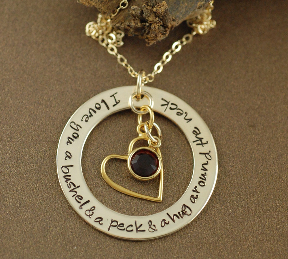 I love you a bushel and a peck Necklace Birthstone Necklace