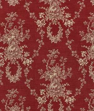 Drapery Panel in Waverly Country House Toile Red 84 or