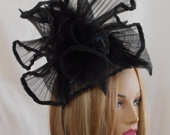 Rayna fascinator, Kentucky Derby hat, color black