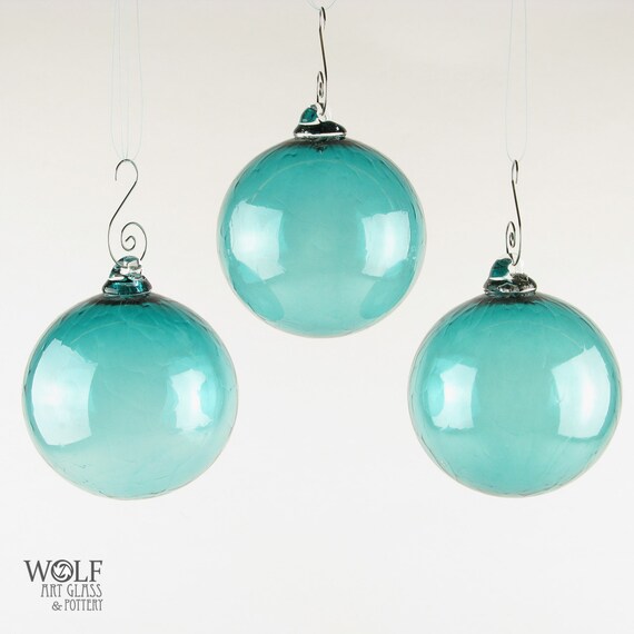 blown glass holiday christmas tree ornament teal blue green blown glass holiday christmas tree ornament teal blue green