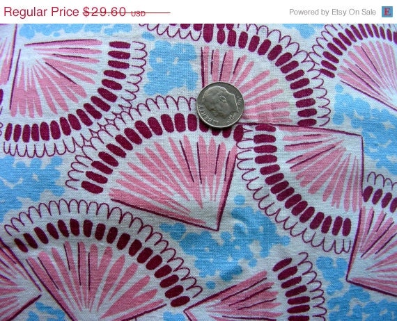 Sale:) Vintage FEEDSACK Feed sack Cotton NOVELTY Fabric - PRETTY Pink ...
