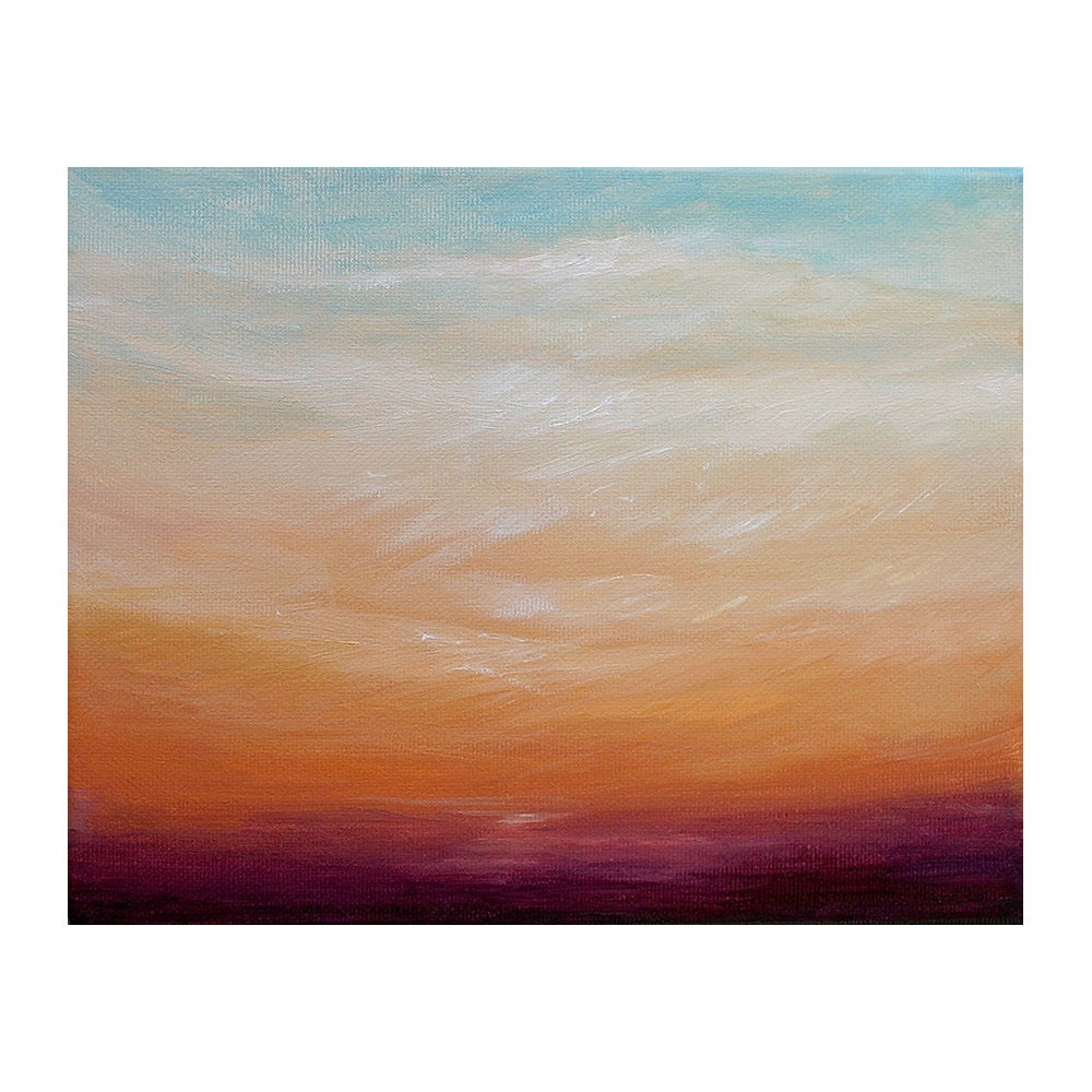 Sunrise Painting Original Acrylic on Canvas 8x10 x .5 Ready