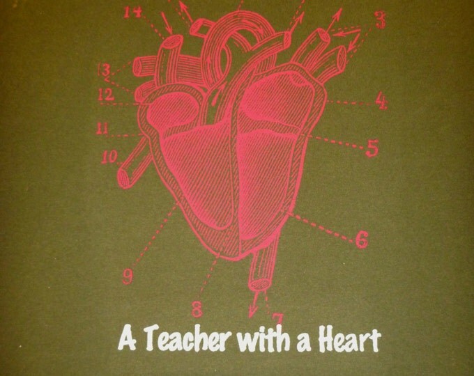 A teacher with a Heart t-shirt