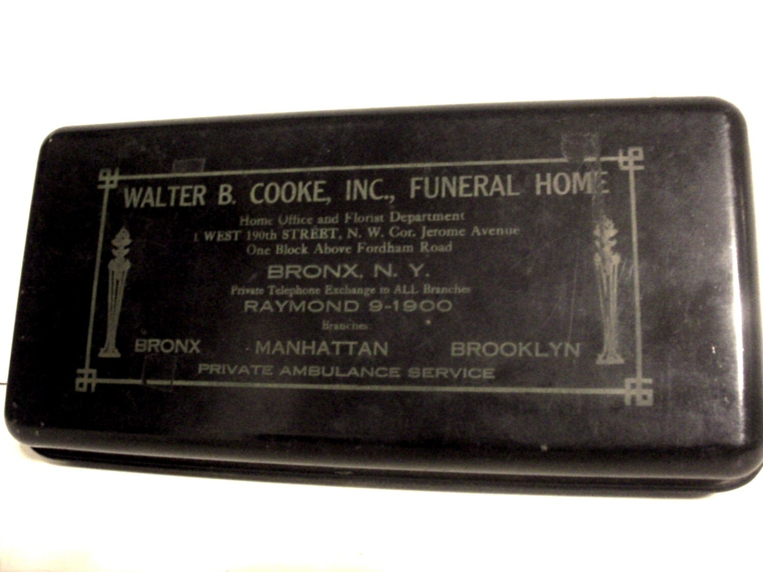 funeral home advertising document box. working lock box with key ...