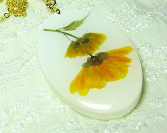 Japanese Yellow Rose, Pressed Flowers, Real Flowers, Resin (1526)