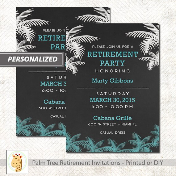 Palm Tree Tropical Chalkboard Masculine by ArtbyJessPrintables