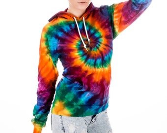 Into the Fire tie dye cotton fleece pullover by TiedUpandDyed