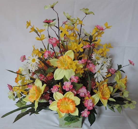 Spring Silk Flower Floral Arrangement / by Mysilkweddingflowers