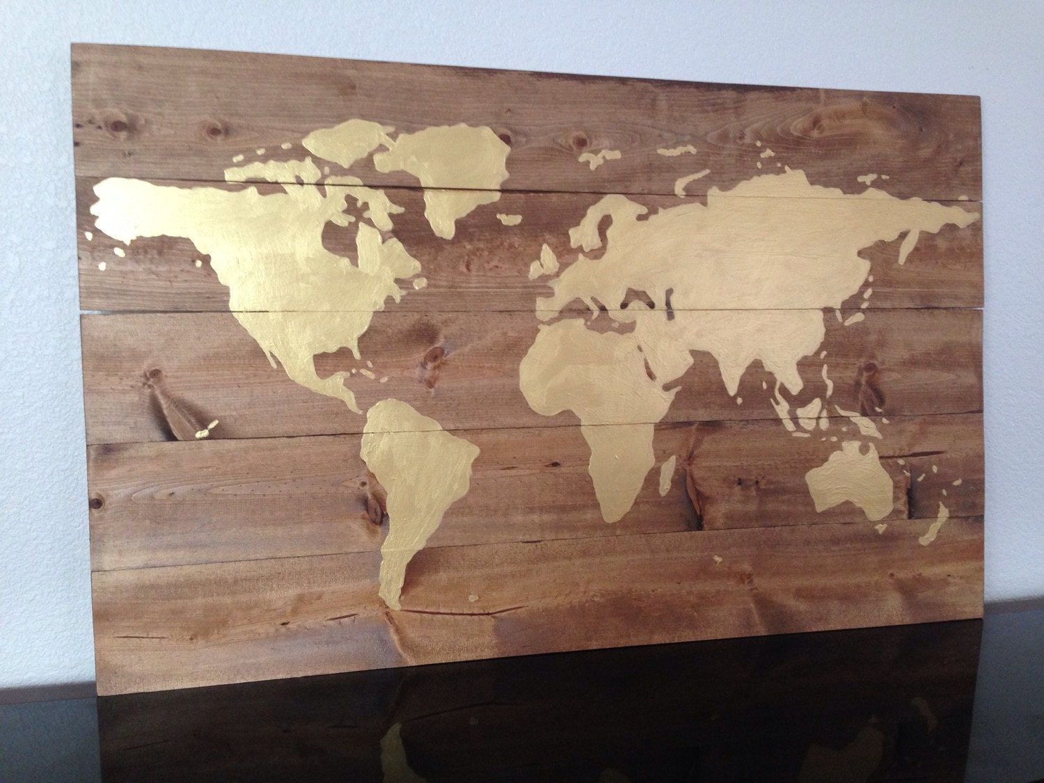 Wood World Map 44x27.5 color choices available by Reebeky on Etsy