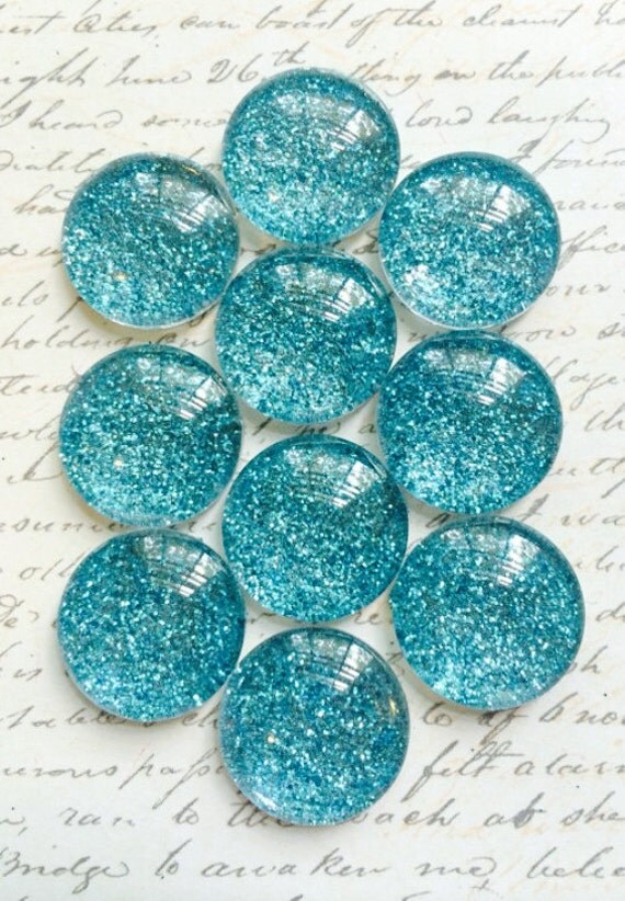 10 Teal Push Pins Glass Push Pins Office Push by TheVelvetVine