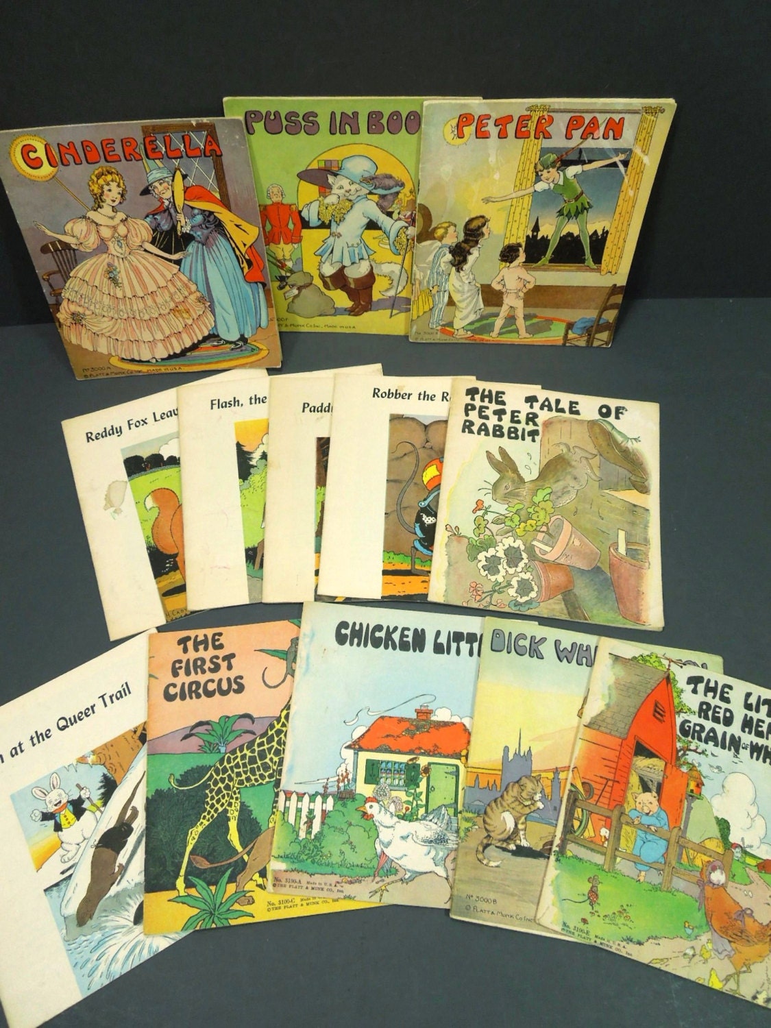 Colorful Children's books soft paper covers by tinderboxvintage