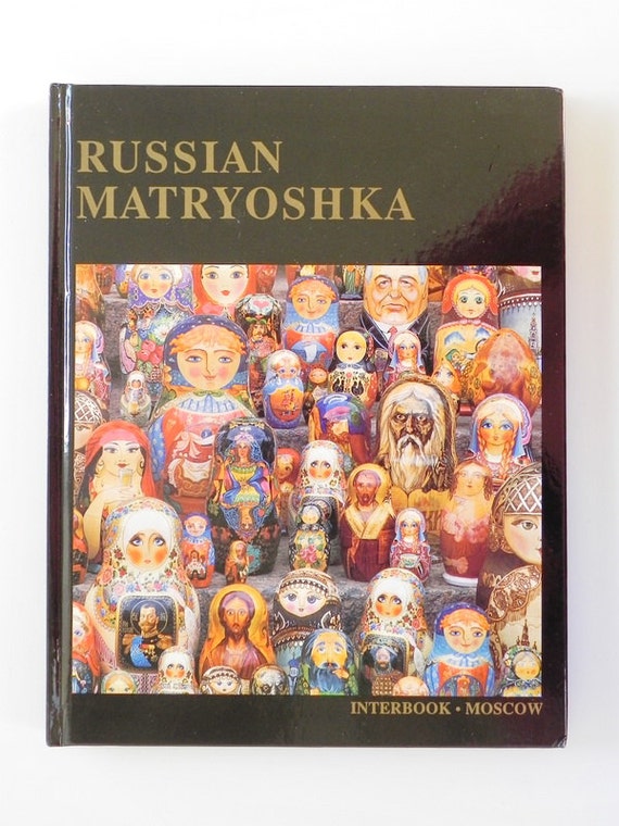 Russian Matryoshka Book Wooden Painted Nesting Dolls In