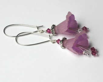 Pink & Purple Flower Earrings, Gifts for Women Mom Wife Sister Daughter Grandma Teacher Under 30, Stocking Stuffers