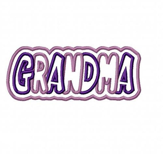 Grandma 2 Color Embroidery Machine Double Applique Design 4295