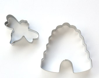 Bee and Beehive Cookie Cutter Set (2 cookie cutters) Bee Baby Shower, Bee Cookie Cutter, Beehive Cookie Cutter