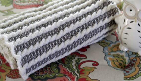 Knit Afghan Pattern, Stroller Blanket, Baby Afghan, Blanket Pattern, Timeless...