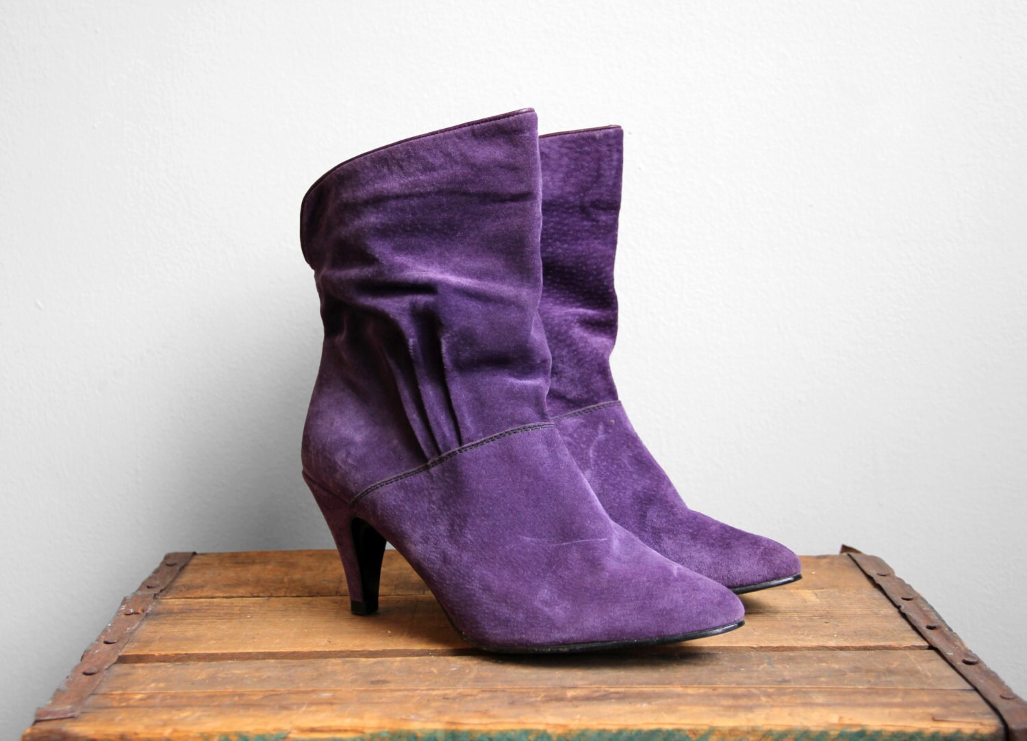 plum suede boots