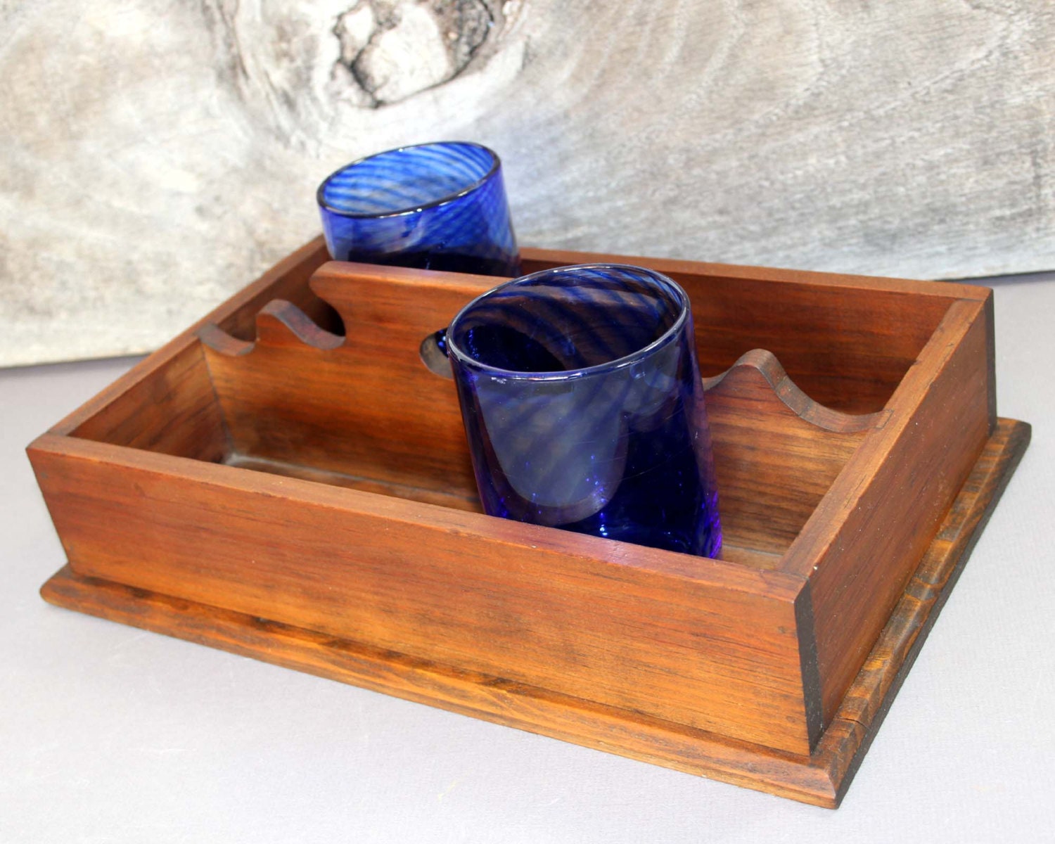 Vintage Wood Tool Tote / Rustic Tote Box / Pine Wood Tote