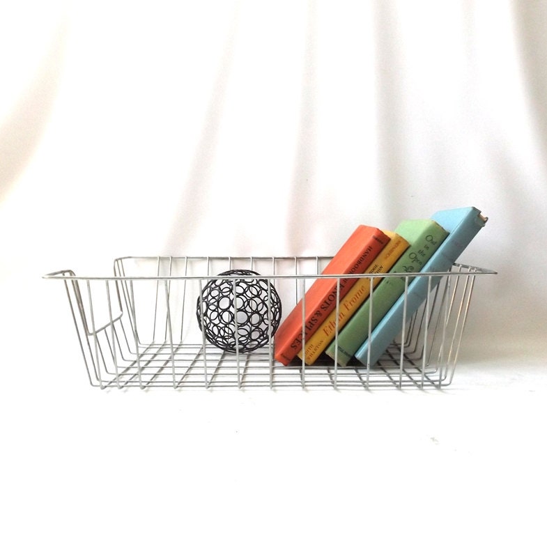 vintage 1960's metal wire basket letter tray by RecycleBuyVintage