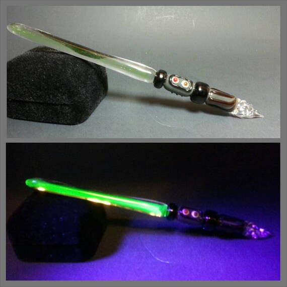 Glass Lightsaber ink pen by cascadiaglassworks on Etsy