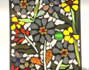 Mosaic ,flowers - Stained Glass SunCatcher or wall Decoration