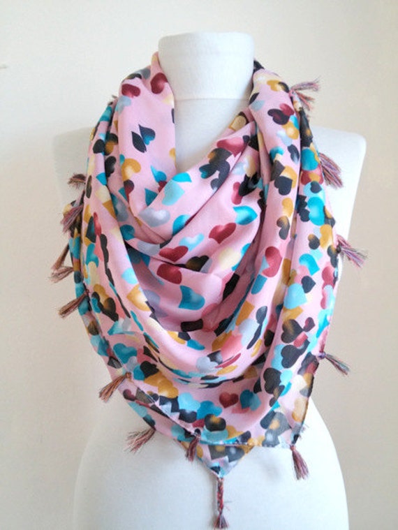 square scarf turkish scarves scarf fashion hearts scarf