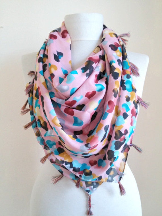 square scarf turkish scarves scarf fashion hearts scarf 