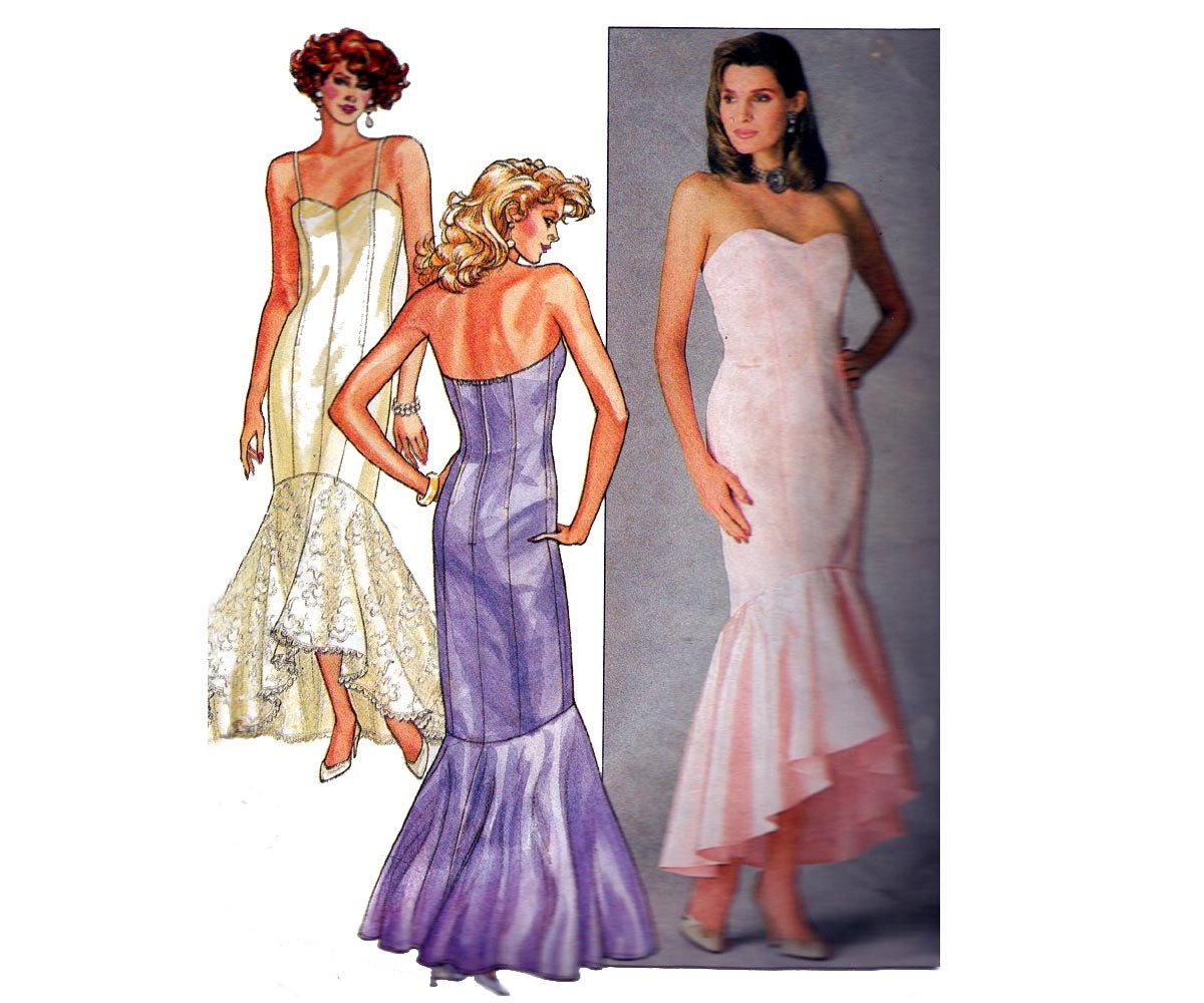 80s Mermaid  Prom  Wedding Dress  Pattern  by allthepreciousthings