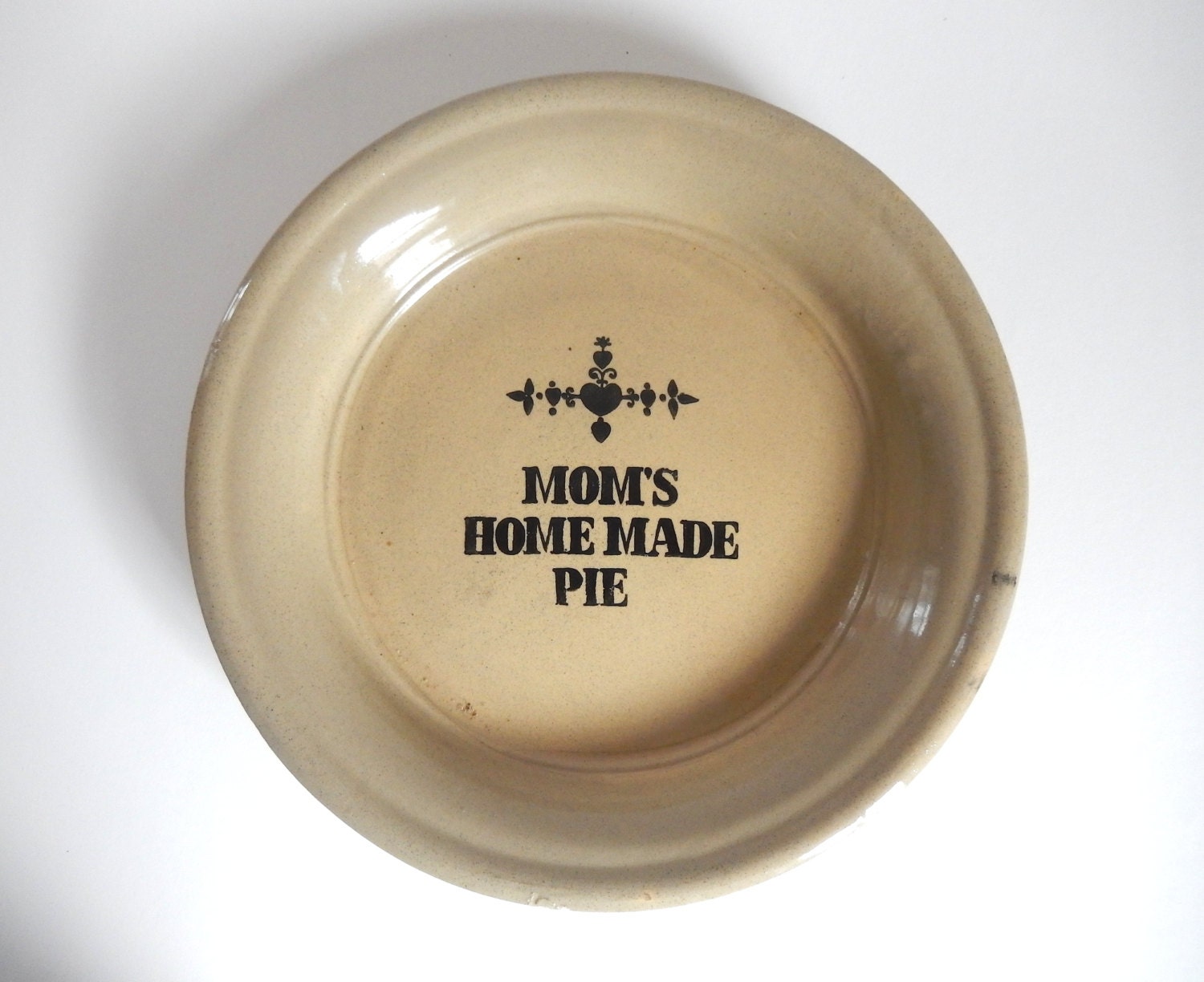 Vintage English Mom’s Home Made Pie Stoneware Pottery Pie Baking Dish