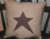 UNSTUFFED Primitive Pillow COVER Barn Star Country Home Decor Decorative 12x12 Cushion Decoration Buy 2 and Make a Set Brown wvluckygirl